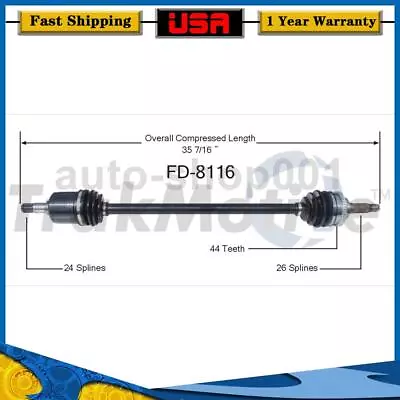 Eje delantero derecho CV eje articulado para Mercury Tracer 2,0 L 1999 1998 1997 Foto 1 de 2
