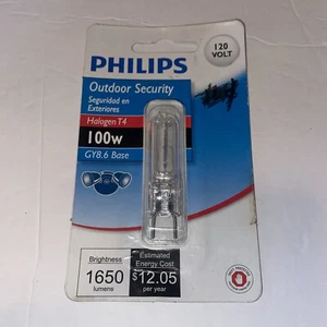 Philips 100W 120V Clear GY8.6 Base T4 Light Bulb 416685 Outdoor Security Special - Picture 1 of 4