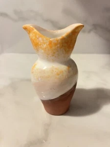 Handcrafted Ceramic Vase - Orange Speckled & Terracotta Base - Picture 1 of 4