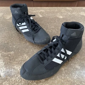 Adidas Men's HVC Wrestling/Boxing Shoe Size 12.5 Black and White - Picture 1 of 11
