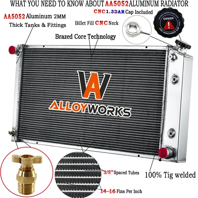 3 Row Radiator For 1977-92 Cadillac Brougham DeVille Fleetwood 5.0L 5.7L V8 1990 - Image 1 of 4