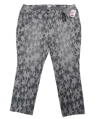 NEU Übergröße Damen Stretch Jeans Hose in grau mit Sternendruck Muster Gr. 60 - Bild 1 von 2