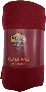 AS. Roma Plaid Pile Ufficiale Misura 120x150cm Poliestere colore Rosso - Foto 1 di 2