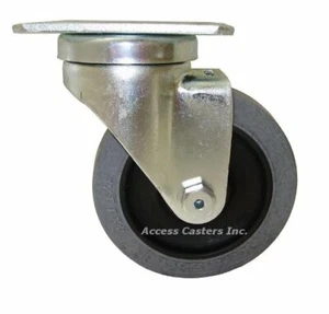 40AXYS 4" Anti-Static Swivel Caster, TPR Non-Marking Wheel, 250 lbs Capacity - Picture 1 of 2