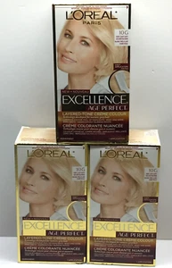 3 x L'Oreal Age Perfect Excellence 10G Very Light Soft Golden Blonde Hair Color - Picture 1 of 3
