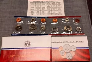 1987 US Mint Set (P & D) With Original Packaging US Coins (Uncirculated, Sealed) - Picture 1 of 4