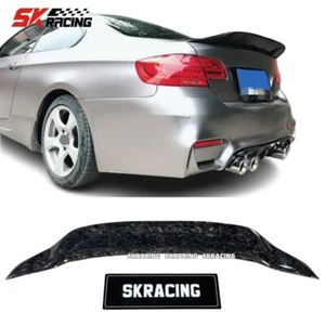 For 06-12 BMW E92 Coupe M3 328i 335i Forged Carbon Fiber Trunk Spoiler Rear Wing - Picture 1 of 18