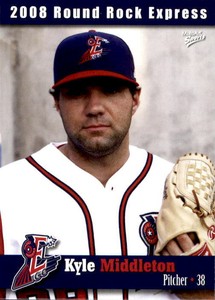 2008 Round Rock Express Multi-Ad #21 Kyle Middleton Pensacola Florida FL Card