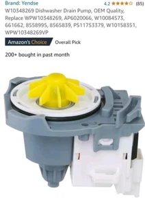 W10348269 Dishwasher Drain Pump, OEM Quality, - Picture 1 of 3