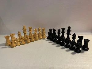 Staunton Boxwood Ebony weighted replacement chess pieces -  King 84mm - Picture 1 of 15