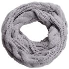 Womens Solid Thick Scarf Ribbed Knit Winter Circle Loop Scarf