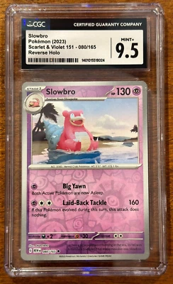 Pokemon TCG 2023 Slowbro #080/165 Reverse Holo Scarlet & Violet 151 CGC 9.5 MT - Image 1 of 2