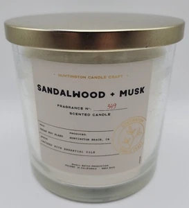 LEOBEN CO Sandalwood & Musk 24 oz 3 Wick No. 349 Vegan Soy Wax Blend Candle - Picture 1 of 4