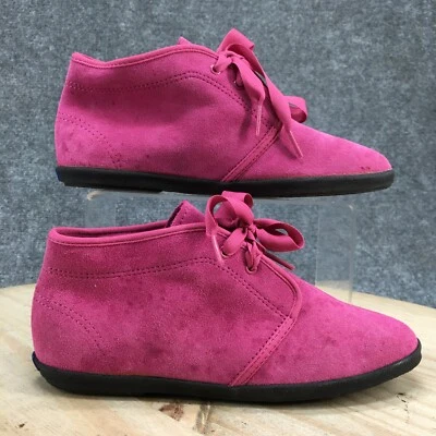 Keds Essential Boots Womens 5.5 M Ankle Bootie Pink Suede Leather Lace Up 2884M - Image 1 of 4