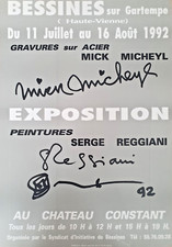 Serge Reggiani - Micheyl - Cartel Original Exposition- Castillo Constante-1992