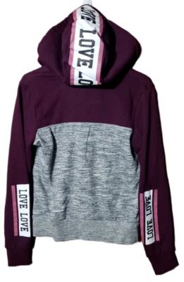 Reflex Hoodie Juniors Large Purple Gray Full Zip Love Drawstring Pocket - Image 1 of 3