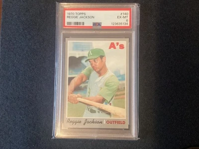 1970 Topps Reggie Jackson #140 PSA Calificado 6 Ex-Mt Oakland A's Foto 1 de 2