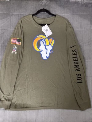 Nike Mens Nike Tee Los Angeles Rams 2022 Salute To Service Long Sleeve Shirt 3XL - Image 1 of 4