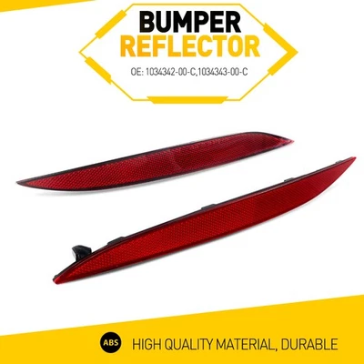 1 par de fundas reflectoras de parachoques trasero izquierdo+derecho para Tesla Model X 2016-2023 Foto 1 de 4