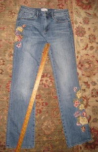 Driftwood Kelly Stretch Fit Blumen bestickt gerade Jeans Damengröße 26 x 31 - Bild 1 von 9