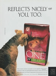1999 Purina One Dog Food - "Reflects Nicely On You, Too" - Print Ad Photo - Picture 1 of 1