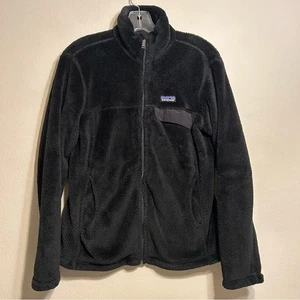 Patagonia Women's Full Zip Re-tool Jacket Black Fleece Size M - Picture 1 of 7