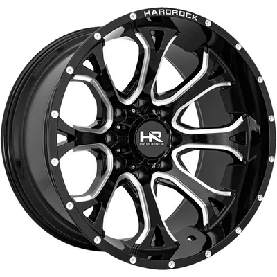 HardRock H505 BloodShot Xposed 24x14 6x135 -76mm Black/Milled Wheel Rim 24" Inch Foto 1 de 4