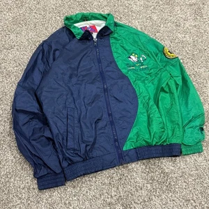 Chaqueta cortavientos irlandesa de lucha Notre Dame Pro Player vintage de los 90 L bloques de colores - Imagen 1 de 7