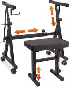 Piano Keyboard Stand & Bench Set, Portable Heavy Duty Digital Piano Stand for 54 - Picture 1 of 8