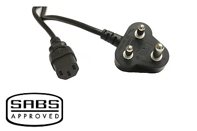 10x New LINETEK SOUTH AFRICA AC Power Cord 6ft TYPE M to IEC C13 /CABLE/WIRE PC - Image 1 of 3