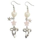 Bowknot Ribbon Earrings Heart Star Bow Ear Rings Ears Ornament for Women Girl