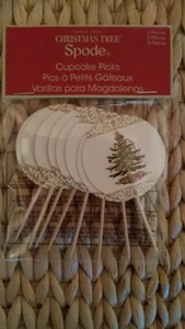 SPODE CHRISTMAS TREE EIGHT CUPCAKE PICKS by CREATIVE PAPER NIP XMAS PARTY 2025 X - Picture 1 of 2