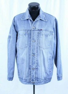 Chaqueta vaquera de camionero Schott NYC DE COLECCIÓN azul occidental claro S ácido piedra años 80 NY - Imagen 1 de 12