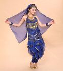 Belly Dance Costumes Halter Top Pants Trousers Hip Scarf Wrap Performance Oufits
