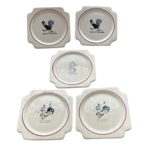 Military Rooster Humorous Plates M&R California Good Used Condition 6”W x 6”W - Picture 1 of 8