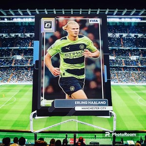 2022-23 Panini Donruss FIFA Erling Haaland Black Optic Prizm 1/1 Man City Treble