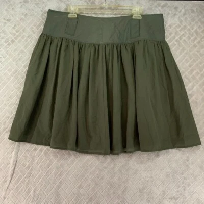 Kenneth Cole Womans 14 Skirt Army Green Short Mini A Line Pleated - Image 1 of 4
