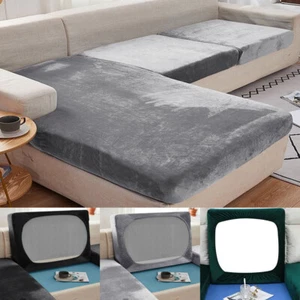 Velvet Sofa Seat Covers 1/2/3/4 Seater Stretch Cushion Couch Protector Slipcover - Picture 1 of 21