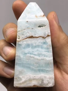 Beautiful Caribbean Blue Calcite Tower Large 6.3oz! Aragonite Pakistan - Picture 1 of 6
