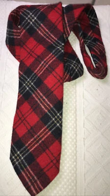 Vtg PENDELTON Tartan Plaid Virgin Wool Tie Made in the USA 3”wide - Image 1 of 3