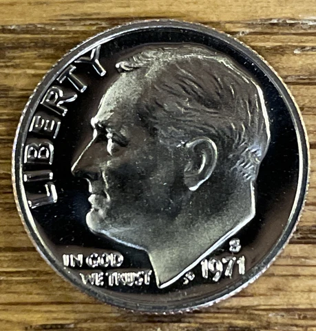 Proof 1971-S Roosevelt Dime From Proof Set Cover
