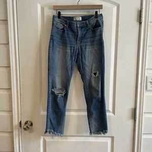 Free People Women's Distressed Straight Leg Denim Jeans Size 28 - Picture 1 of 10