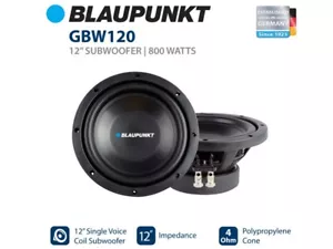 Subwoofer/subwoofer de audio para automóvil bobina de voz única Blaupunkt GBW120 12" 800 vatios - Imagen 1 de 2