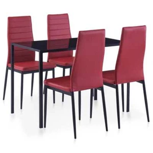 Five Piece Dining Set Red B2D2 - Picture 1 of 11