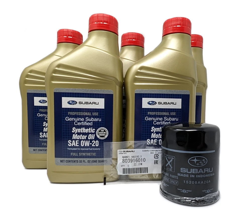 Genuine SUBARU Oil Change Kit Filter Gasket 5 Qts Synthetic Motor Oil SAE 0W-20 - Image 1 of 1