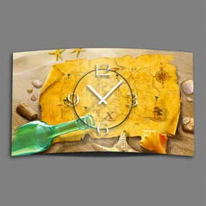 dixtime moderne Designer Wanduhr Schatzkarte  leise kein Ticken 3D-0084 - Bild 1 von 5