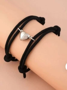 Bracciale Coppia calamita cuore amore nero love io e te - Foto 1 di 1