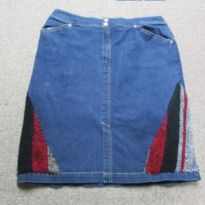 WOMENS LANDS END UPCYCLED DENIM SKIRT SIZE 14/ 32 WAIST SIZE SKU U00036 - Picture 1 of 8