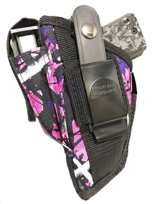 Coldre AMT Backup 45 Muddy Girl rosa roxo camuflado náilon - Imagem 1 de 4