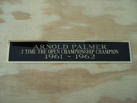 Arnold Palmer The Open 2X Champ Nameplate for a Golf Flag Display Case 1.5 X 8 Cover